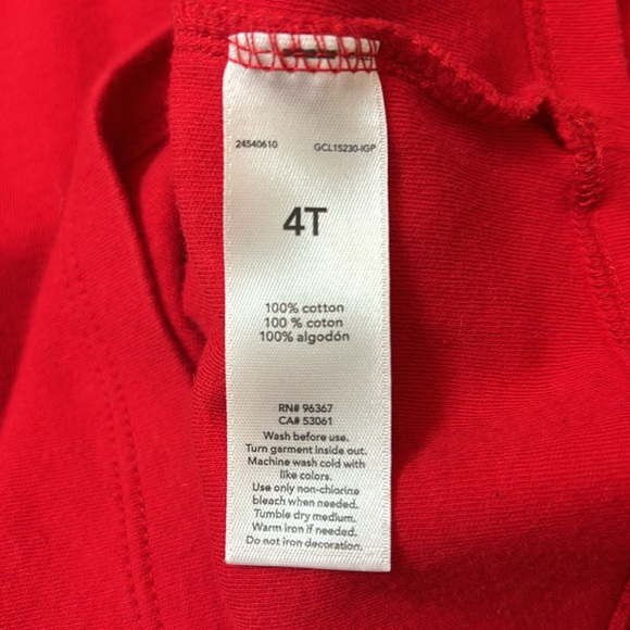 Kids Oshkosh b’gosh red turtleneck size 4T 100% cotton - Picture 4 of 4